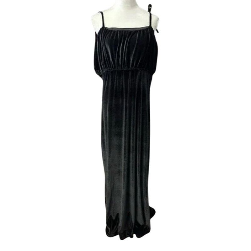 Other Zelie For She Blouson Maxi Dress Velour Sleeveless Black 1X Size XL / US 12-14 / IT 48-50 - 2 Thumbnail