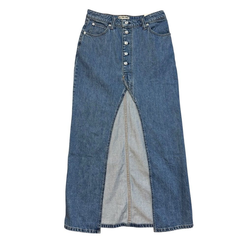 Free People NWT New Free People We The Free Chani Denim Maxi Skirt Size Size 29" - 2 Thumbnail