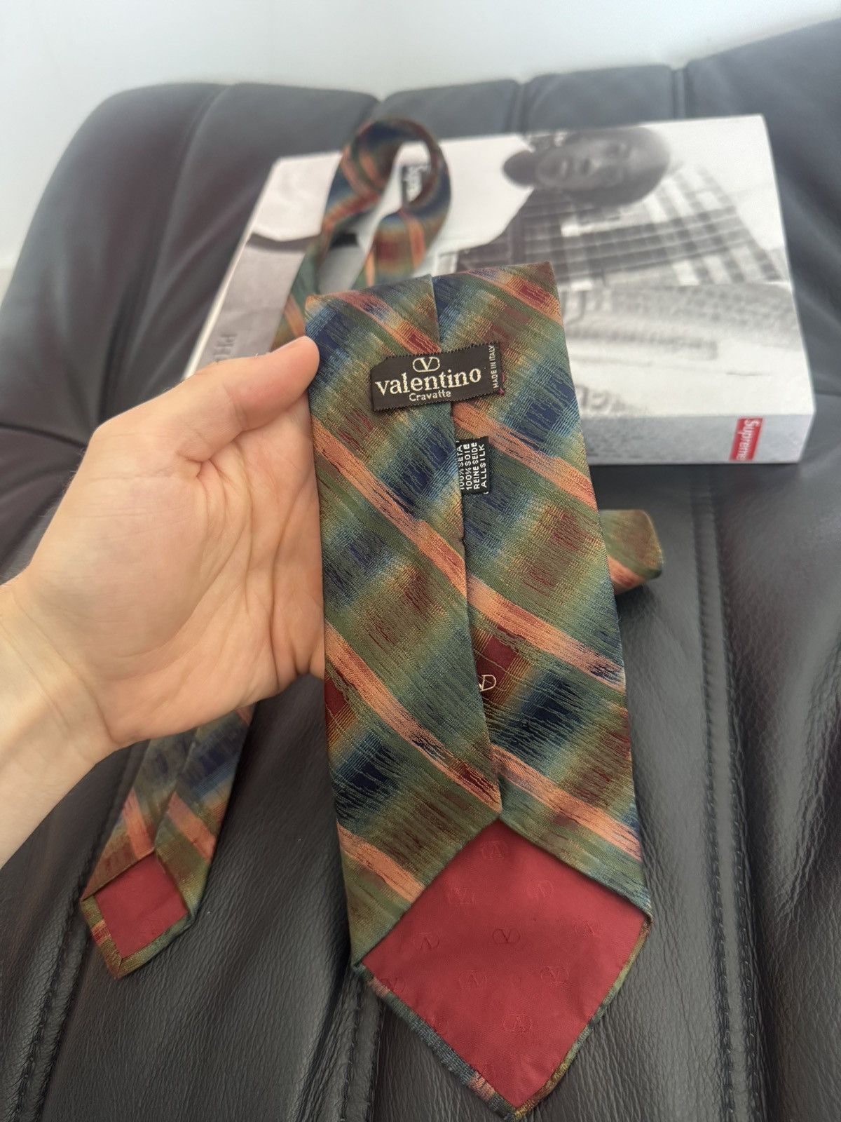 Vintage Valentino luxury silk tie designer 90s high end rare