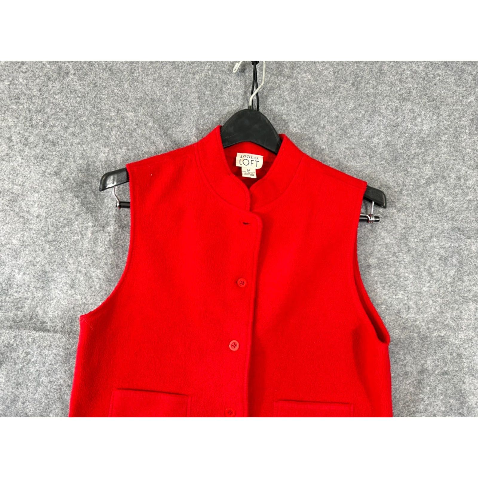 Ann Taylor ANN TAYLOR LOFT Fleece Vest Womens M Red Button Front Pockets Classic Vintage Vest Mens? Size M / US 6-8 / IT 42-44 - 2 Thumbnail
