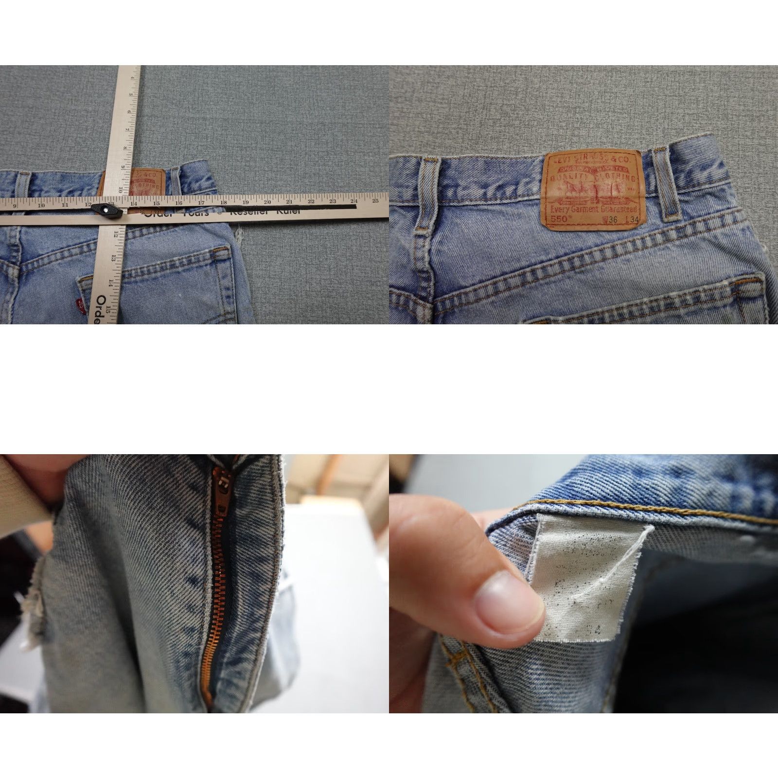 Levi's VINTAGE Levi's 550 Jeans Men 36x34 Blue Relaxed Fit Light Wash 90s Grunge Mens Size US 36 / EU 52 - 9 Thumbnail