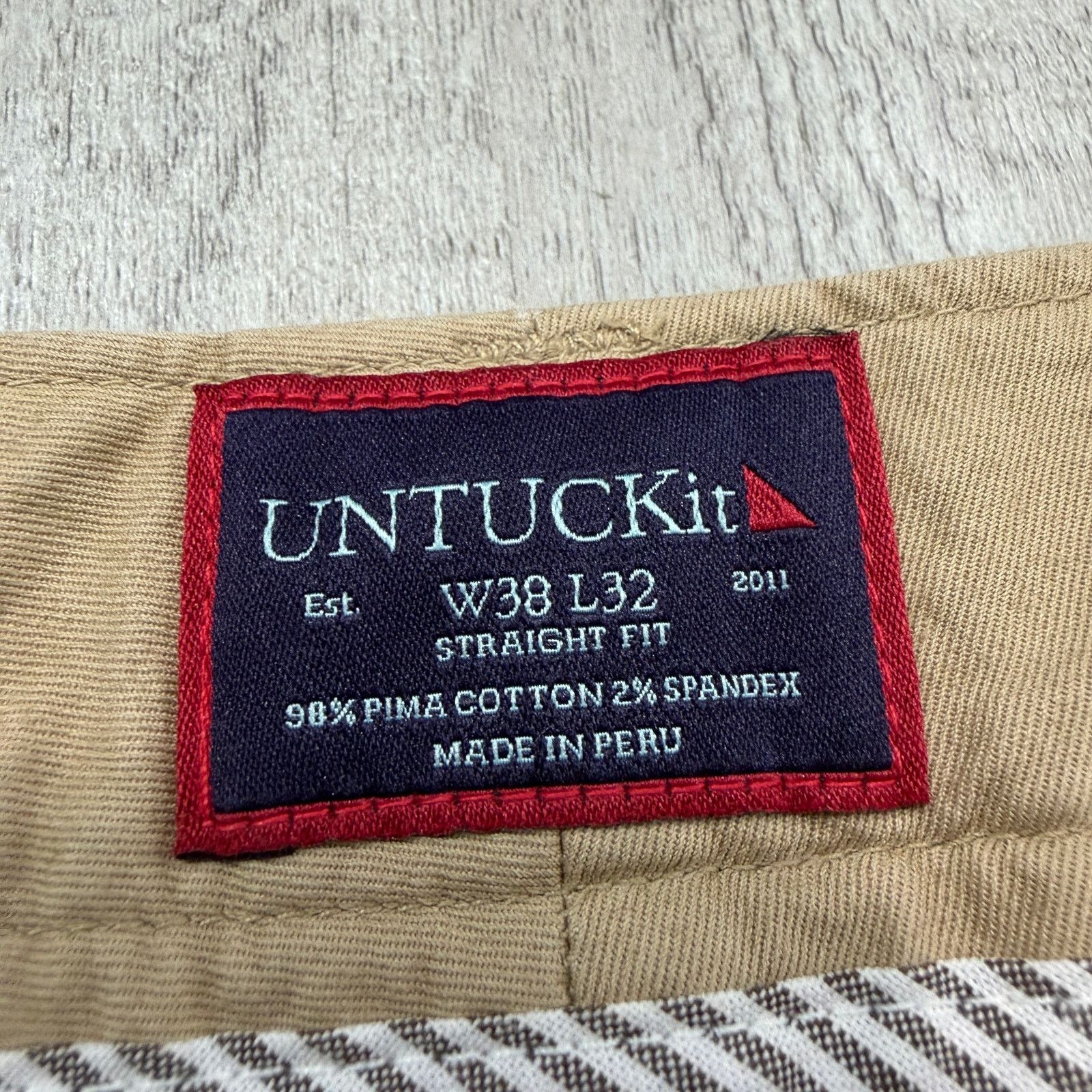 UNTUCKit Untuckit 5-Pocket Chino Pants 38x32 Tan Flat Front Preppy Size US 38 / EU 54 - 3 Thumbnail