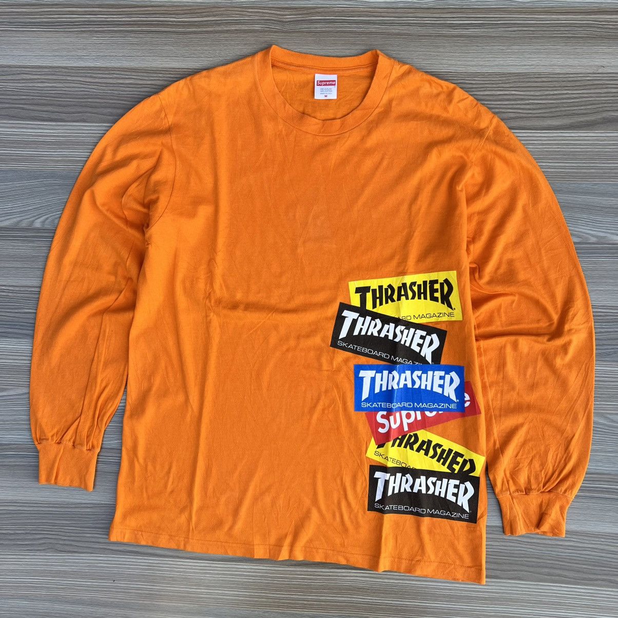 Supreme orange on orange supreme box logo long sleeve | Grailed