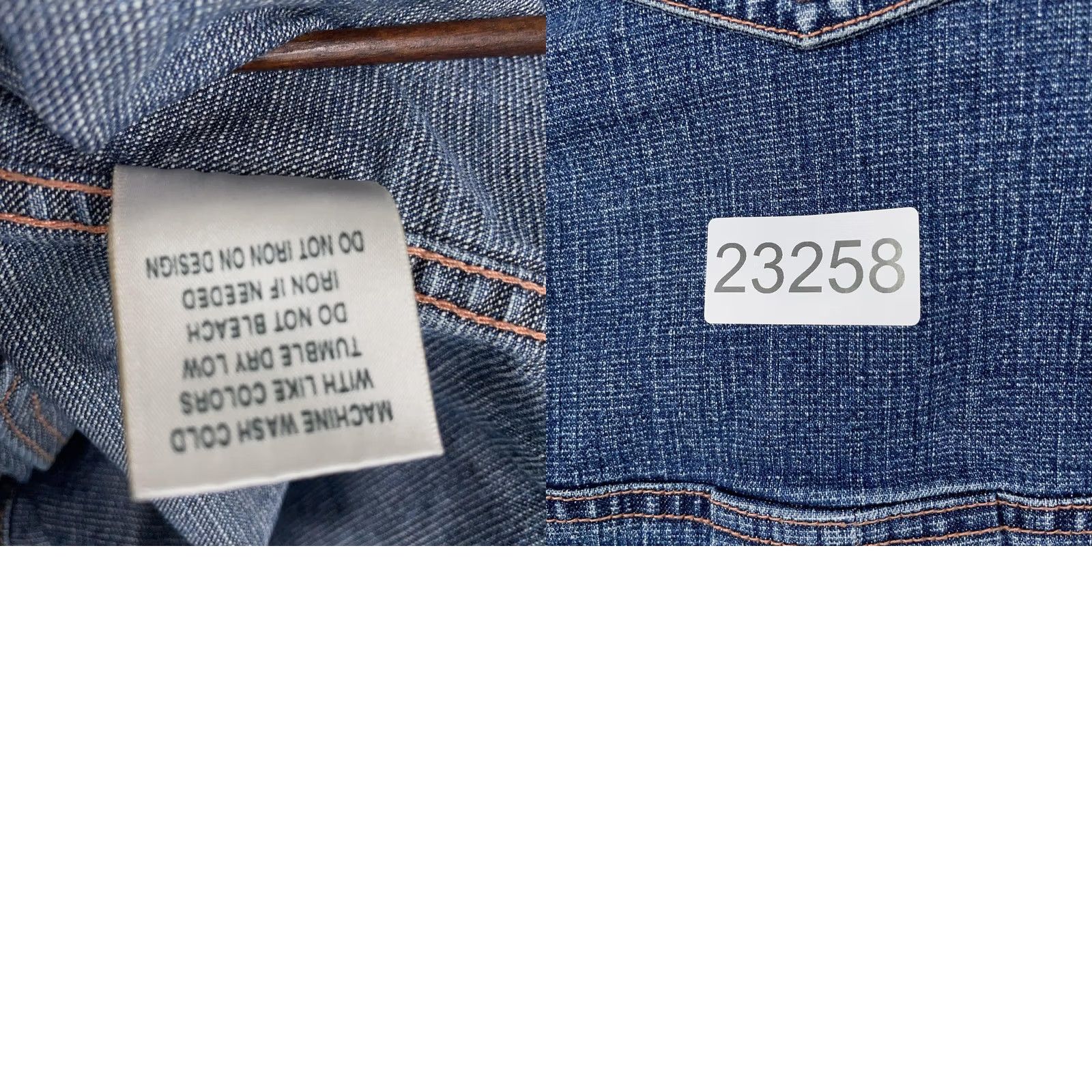 Denime Fetish Denim Jacket Womens Small Blue Jean Fitted Button Front Western Style 90s Casual Mens Womens Girls Boys Size 28" / US 6 / IT 42 - 9 Thumbnail