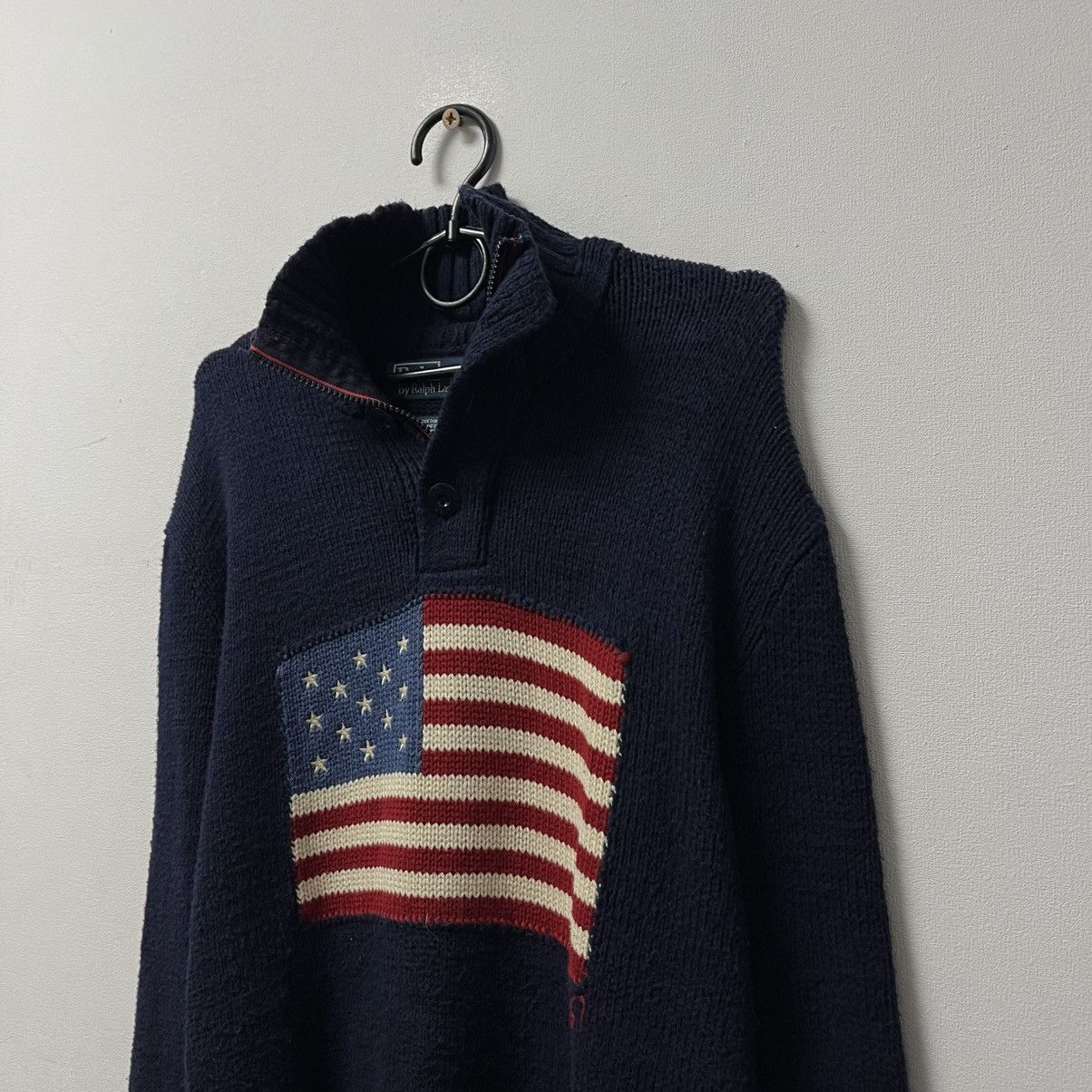 Polo Ralph Lauren Vintage Polo Ralph Lauren USA Flag 1/4 Zip Sweater Size US L / EU 52-54 / 3 - 2 Thumbnail