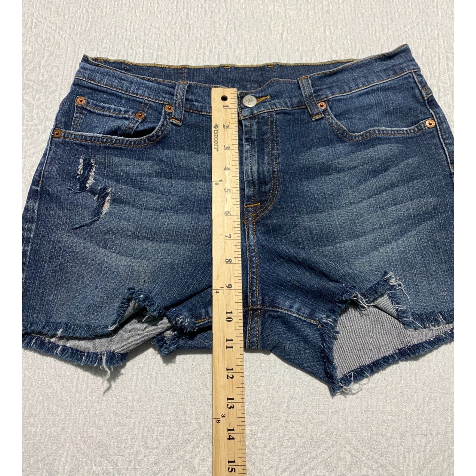 Lucky Brand Lucky Brand Shorts Womens 30 Blue Denim Jorts Cut-Off Stretch Summer Flat Front 5-Pocket Casual Classic Womens Size 30" / US 8 / IT 44 - 4 Thumbnail