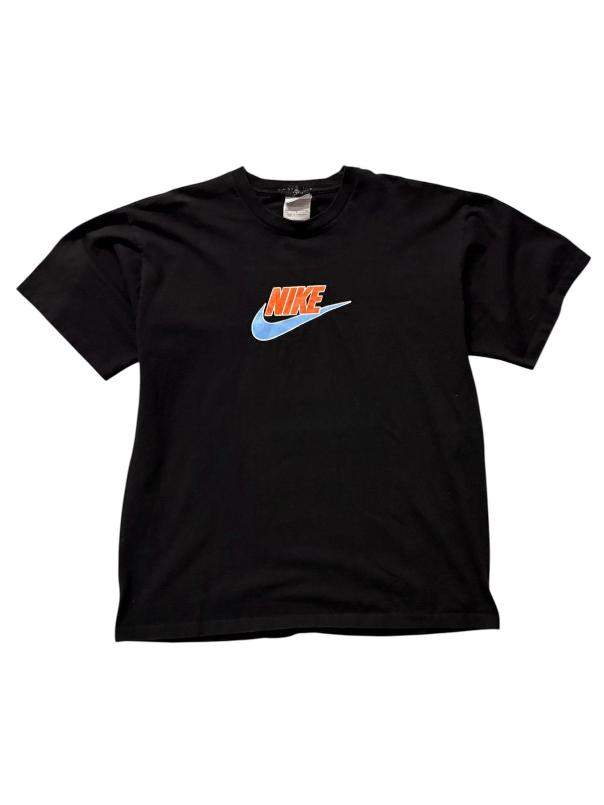 Nike 90’s Nike Vintage Orange/Blue Logo Gray Tag Tee Shirt Size US L / EU 52-54 / 3 - 1 Thumbnail