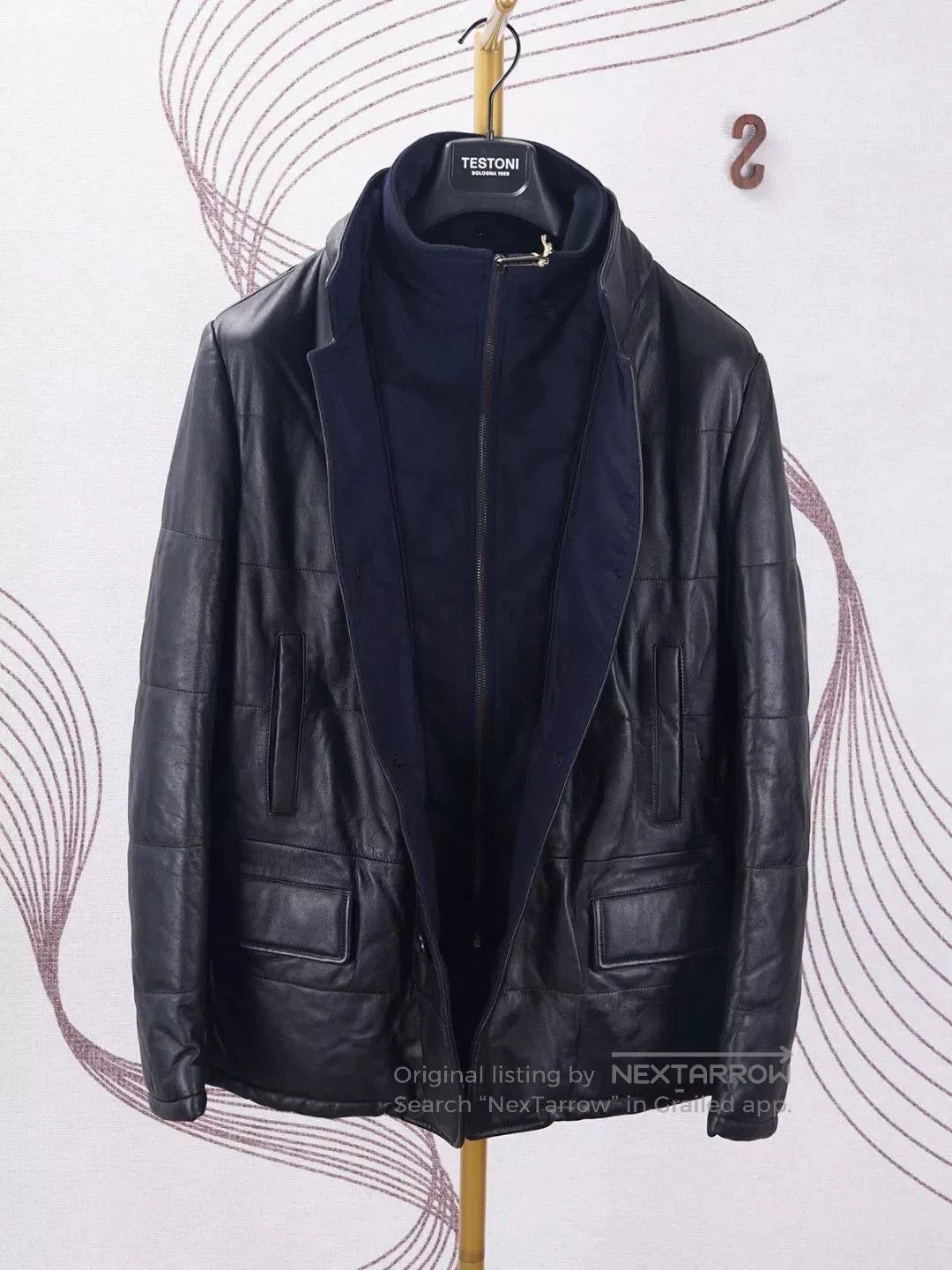 Testoni Black Leather Jacket by a·testoni. Size US L / EU 52-54 / 3 - 3 Thumbnail