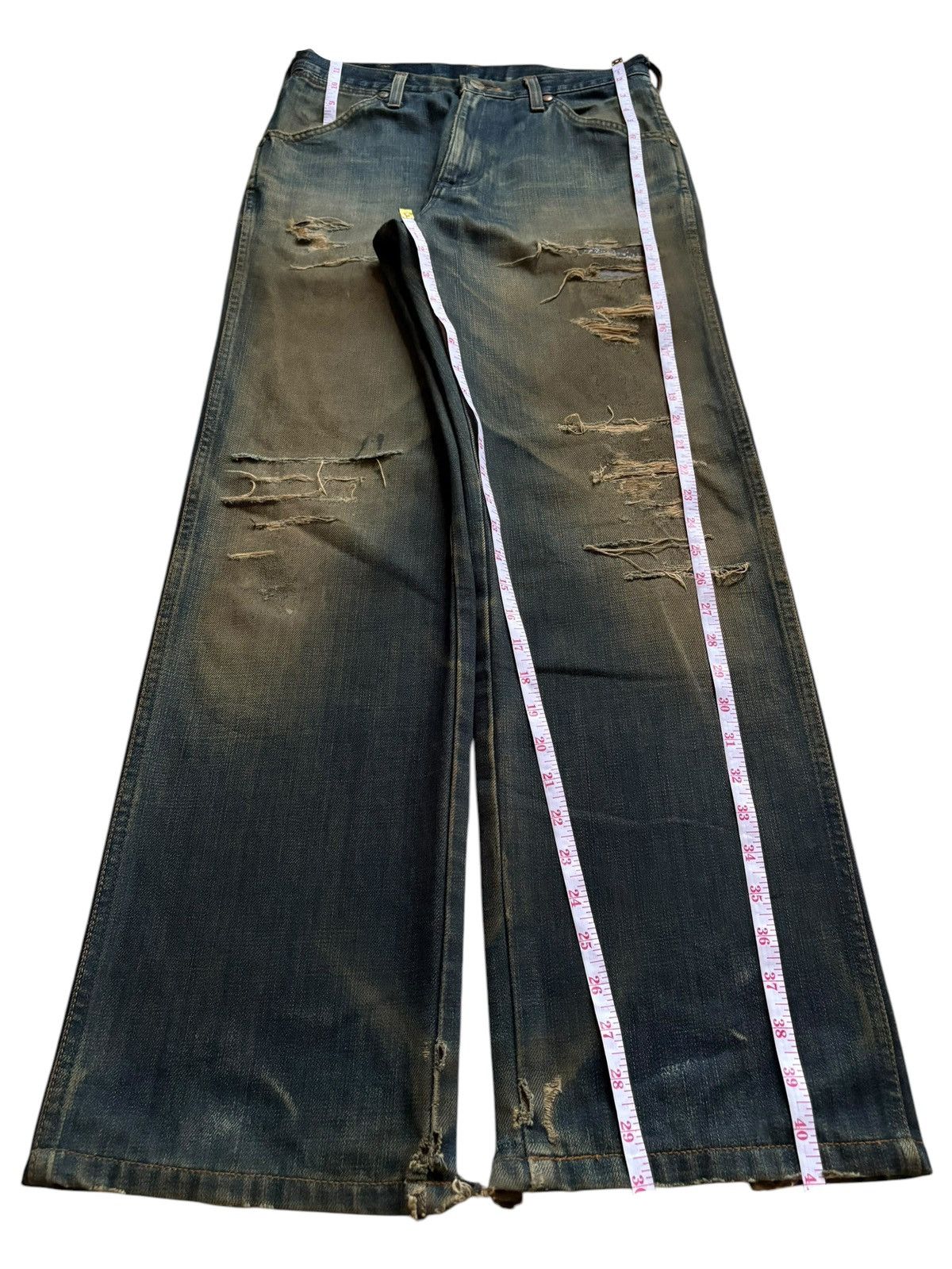 Wrangler Vintage Wrangler Rusty Mud Wash Patch Distress Baggy Jeans Size US 29 - 14 Thumbnail