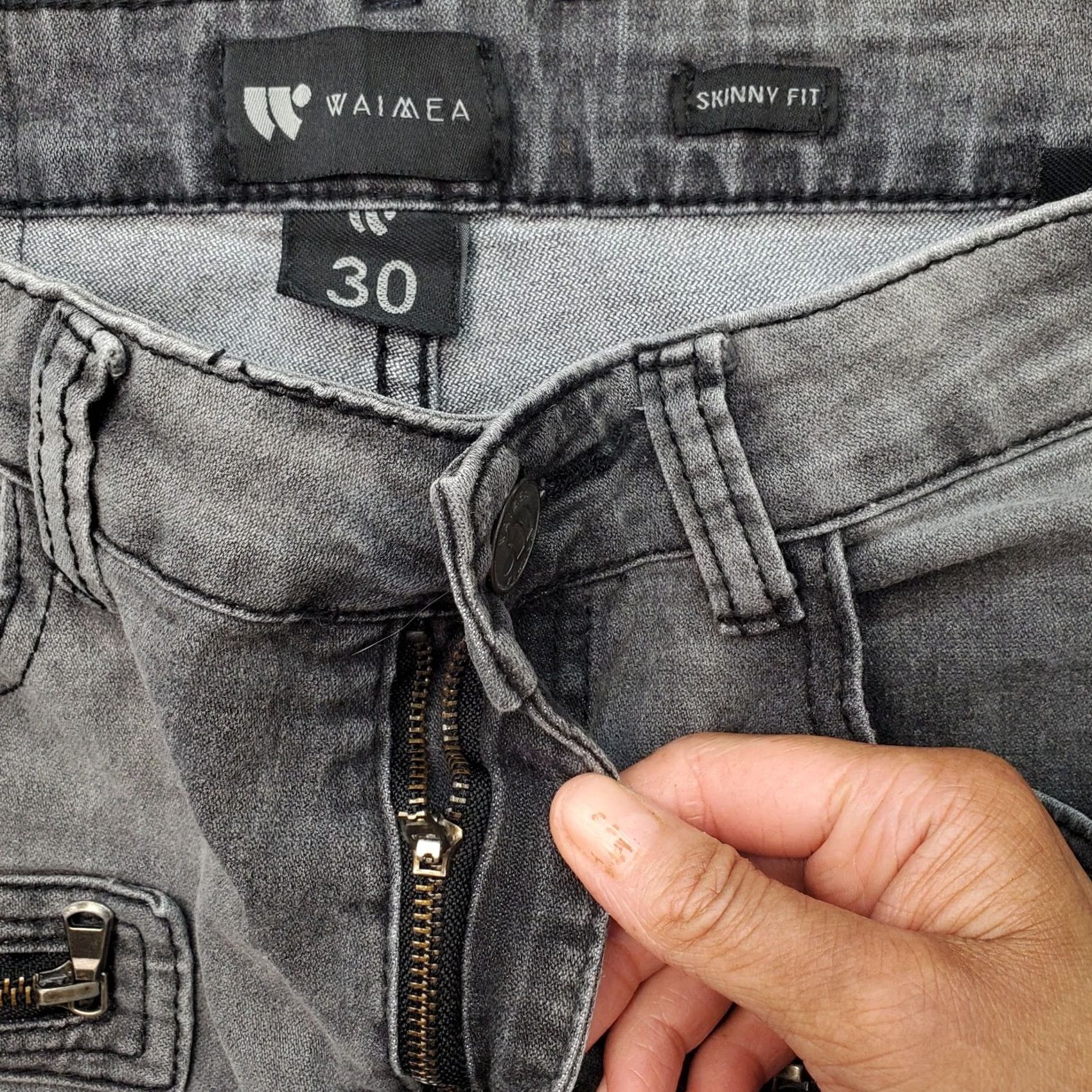 Denime Waimea Skinny Jeans Mens 30 Multi Denim Pintuck Distressed Slim Fit Zip Pockets Jeans May Include 5-Pocket Design 30 Inseam Mens Size 30 Size US 30 / EU 46 - 6 Thumbnail