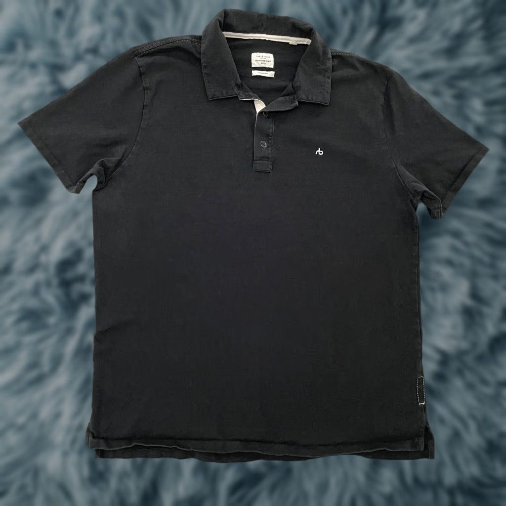 Rag & Bone VINTAGE Rag & Bone Polo Shirt Adult XL Black Cotton Short Sleeve Mens Casual Size US XL / EU 56 / 4 - 1 Thumbnail