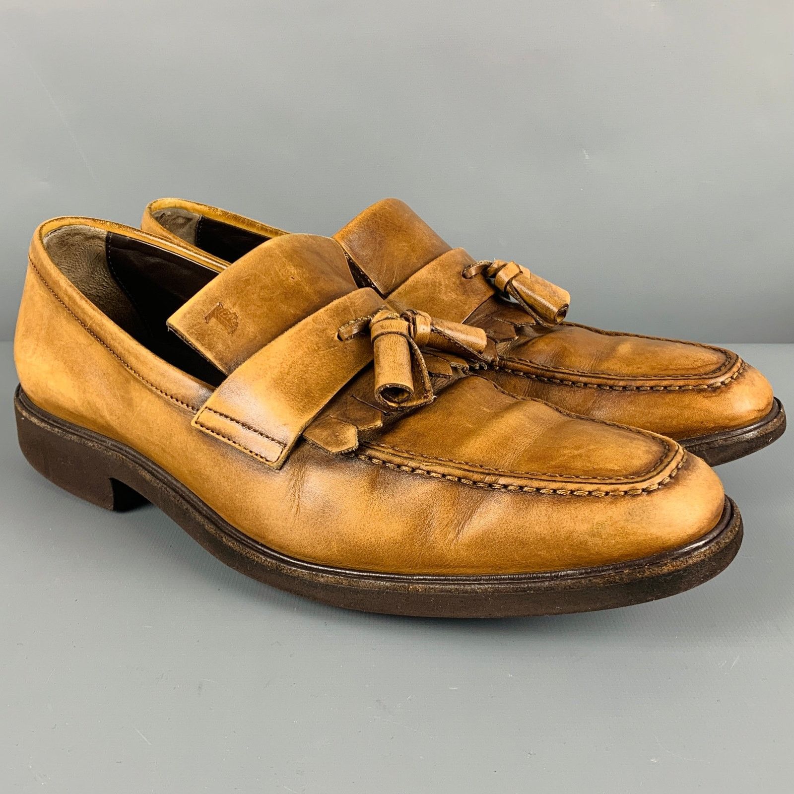 Tod's TOD'S Size 8 Brown Distressed Leather Tassels Loafers Size US 8 / EU 41 - 1 Thumbnail