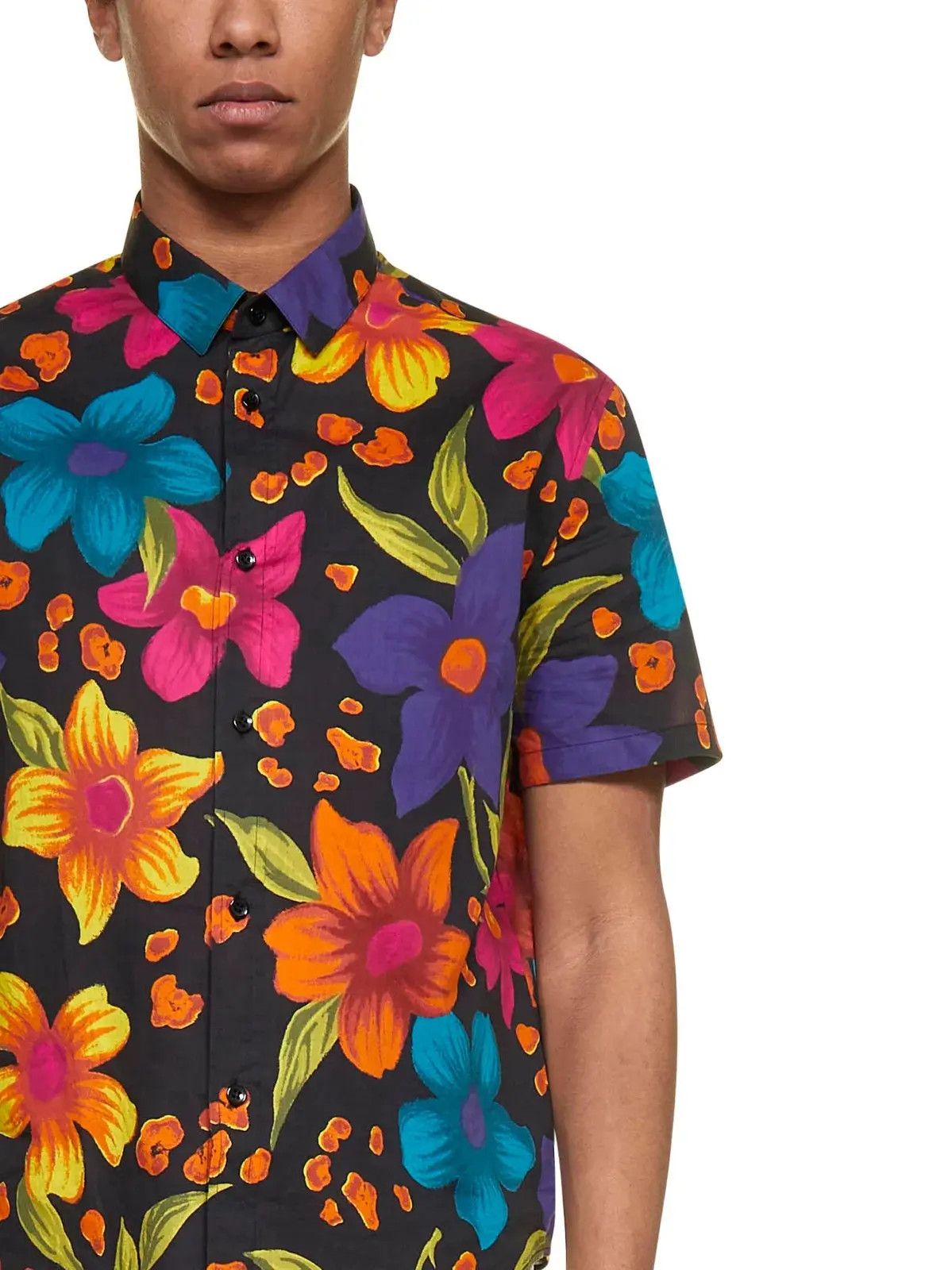Saint Laurent Paris o1s1wg111224 Floral Cotton Collar Shirt in Multicolor Size US L / EU 52-54 / 3 - 6 Thumbnail