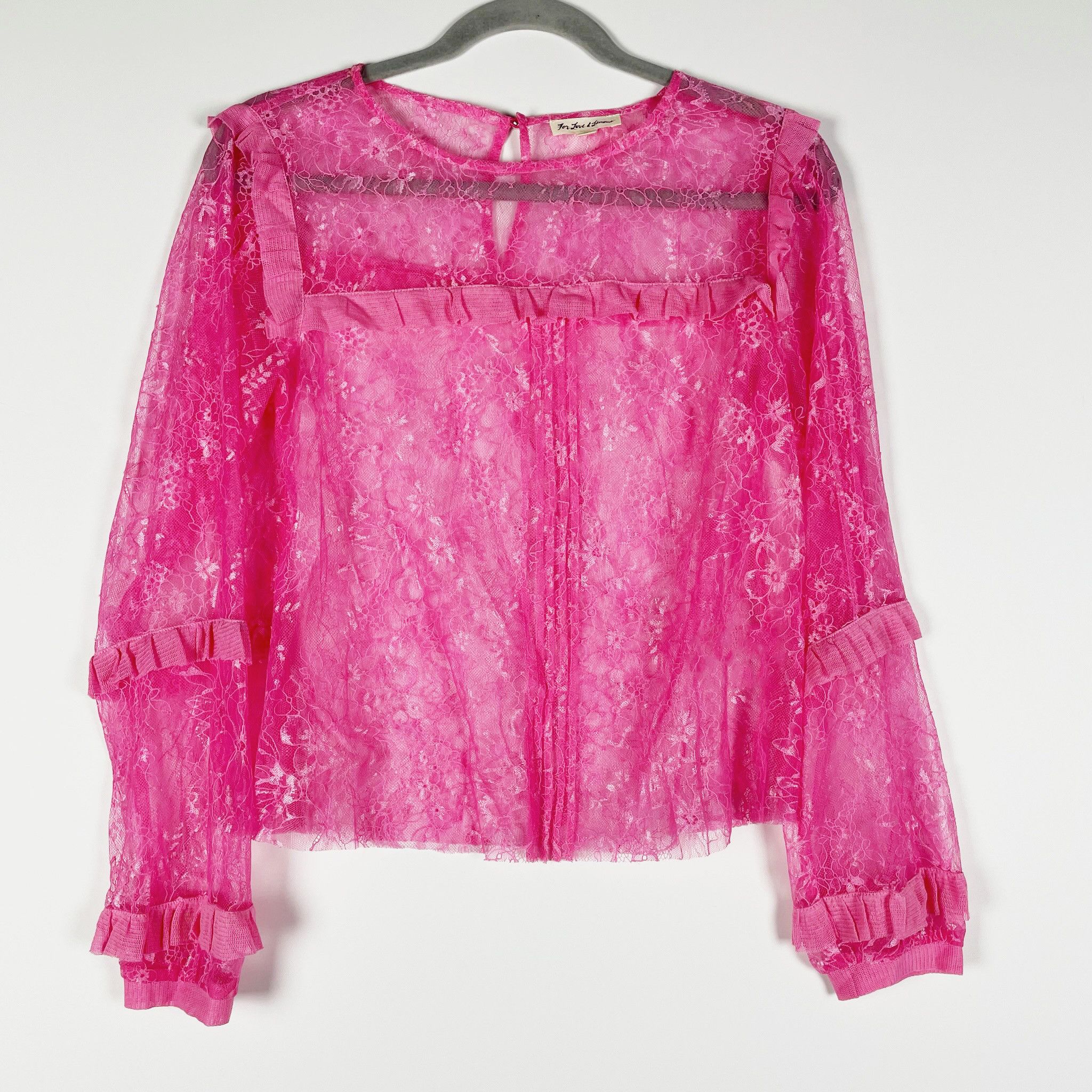 For Love & Lemons For Love And Lemons Sheer Pink Allover Lace Size S / US 4 / IT 40 - 1 Thumbnail