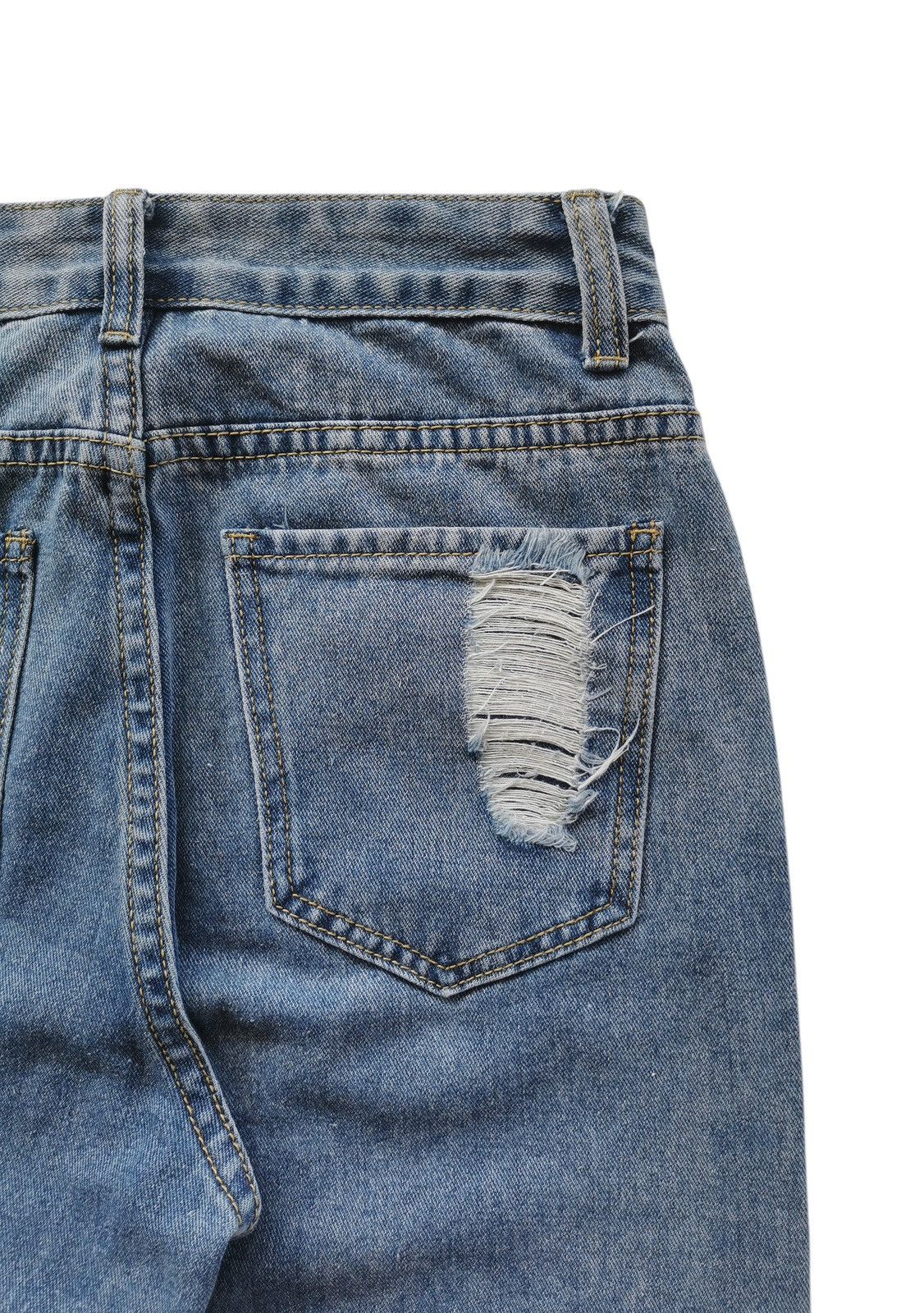 Kapital ROMWE Y2K Distressed Patchwork Shredded Jeans Cyber Grunge Size 27" / US 4 / IT 40 - 5 Thumbnail