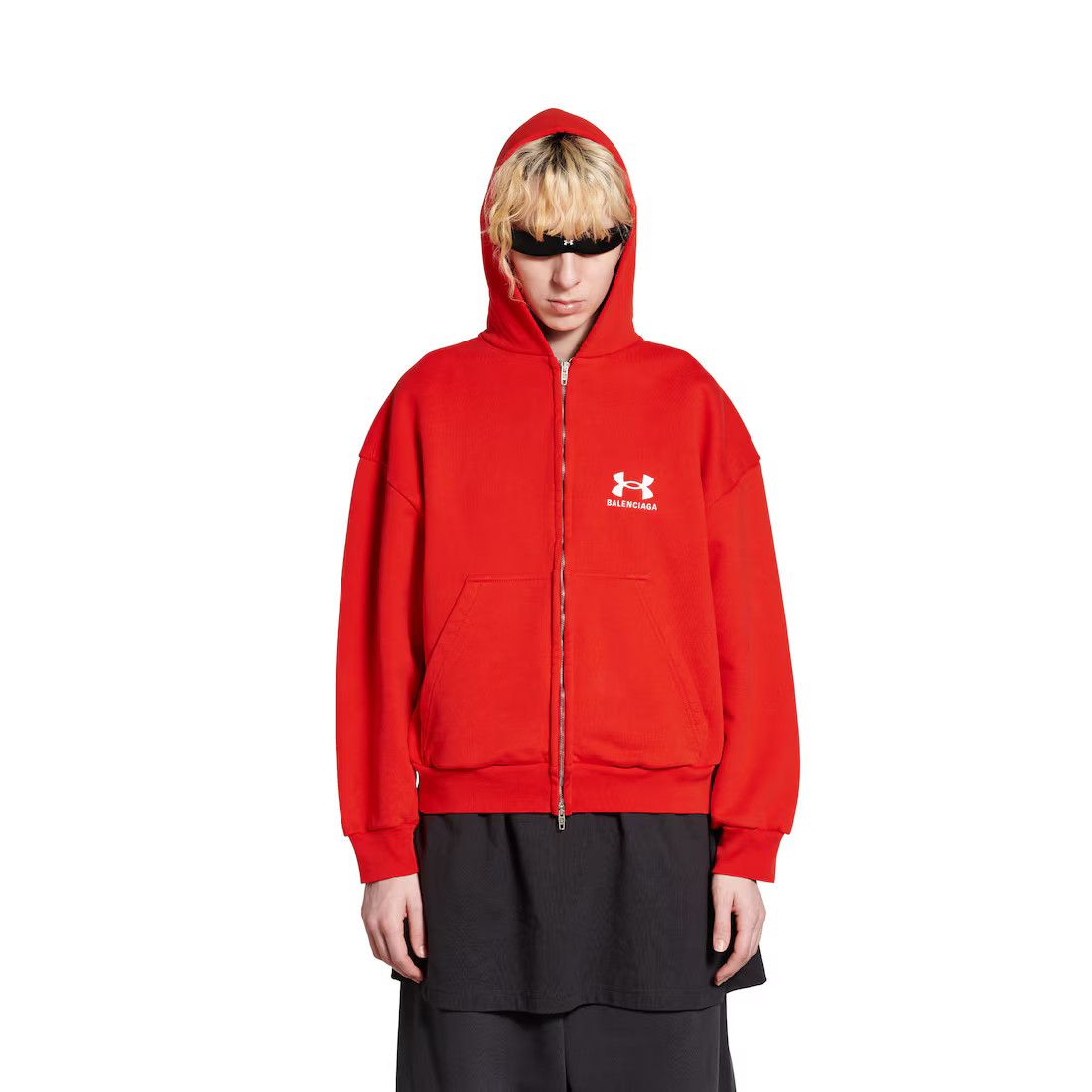 Balenciaga × Under Armour o1w1db10425 Under Armour® Zip-Up Hoodie Regular Fit in Red Size XXS / US 00 / IT 34 - 4 Thumbnail