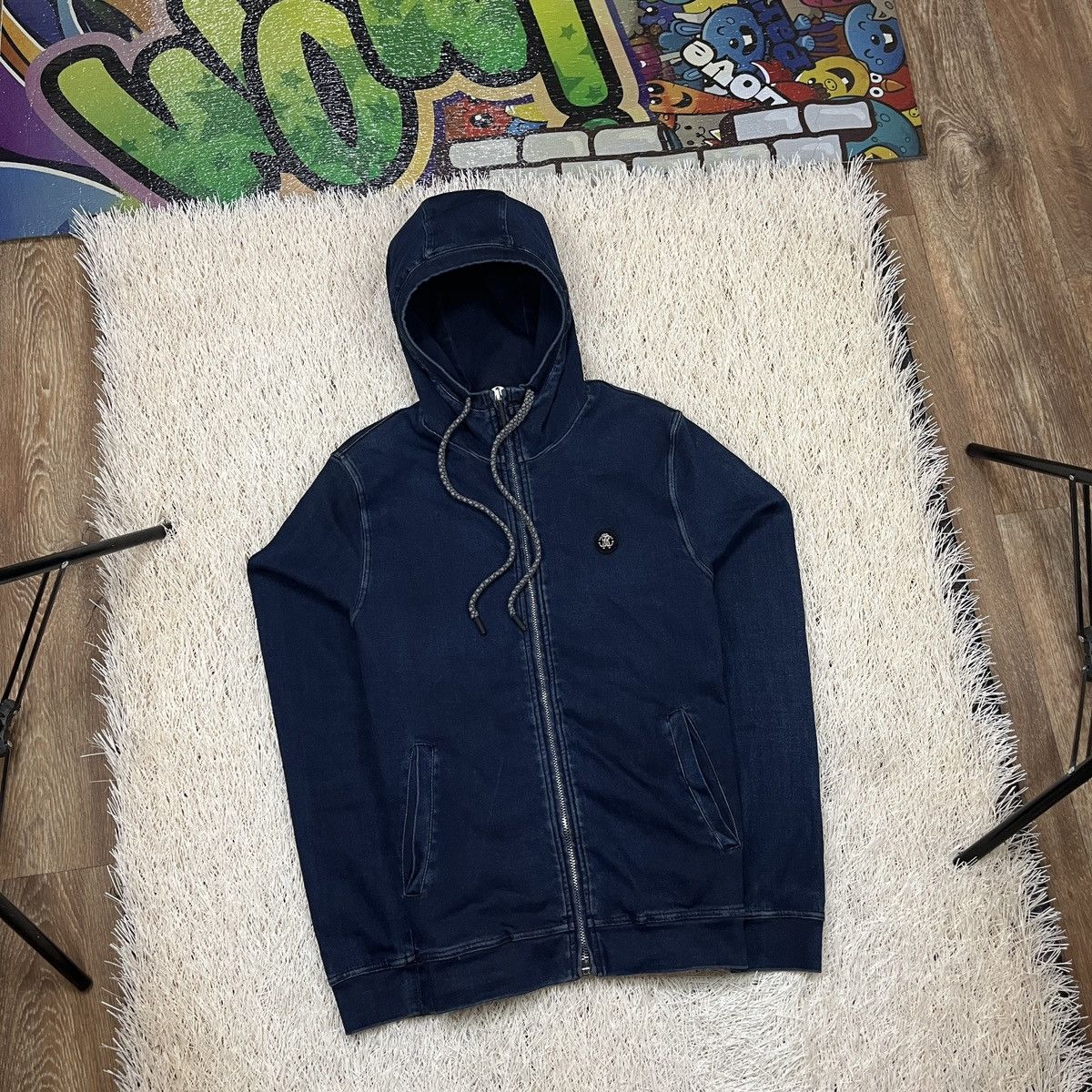 Roberto Cavalli Roberto Cavalli Gym Stretch Denim Hoodie Jacket Sweatshirt Size US M / EU 48-50 / 2 - 1 Thumbnail