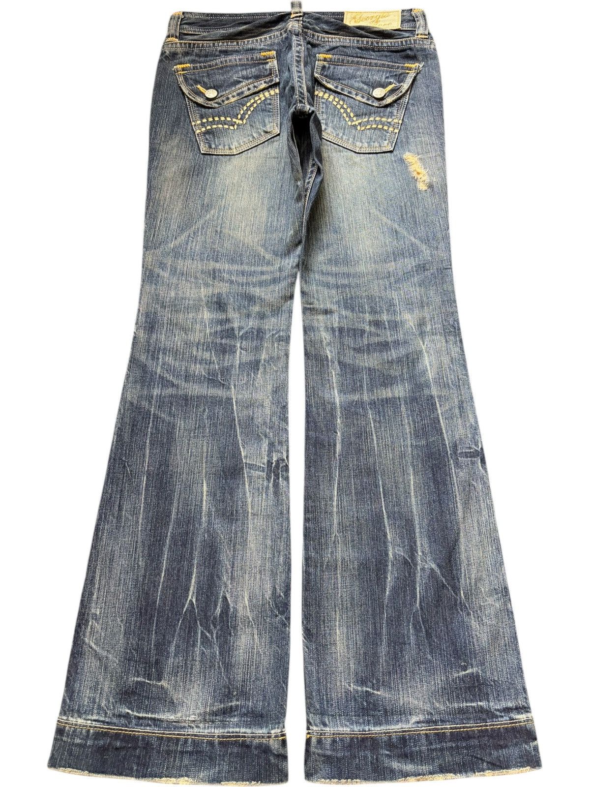 Diesel Vintage Japanese Brand Rusty Wash Distress Flare Jeans Size 31" - 2 Thumbnail