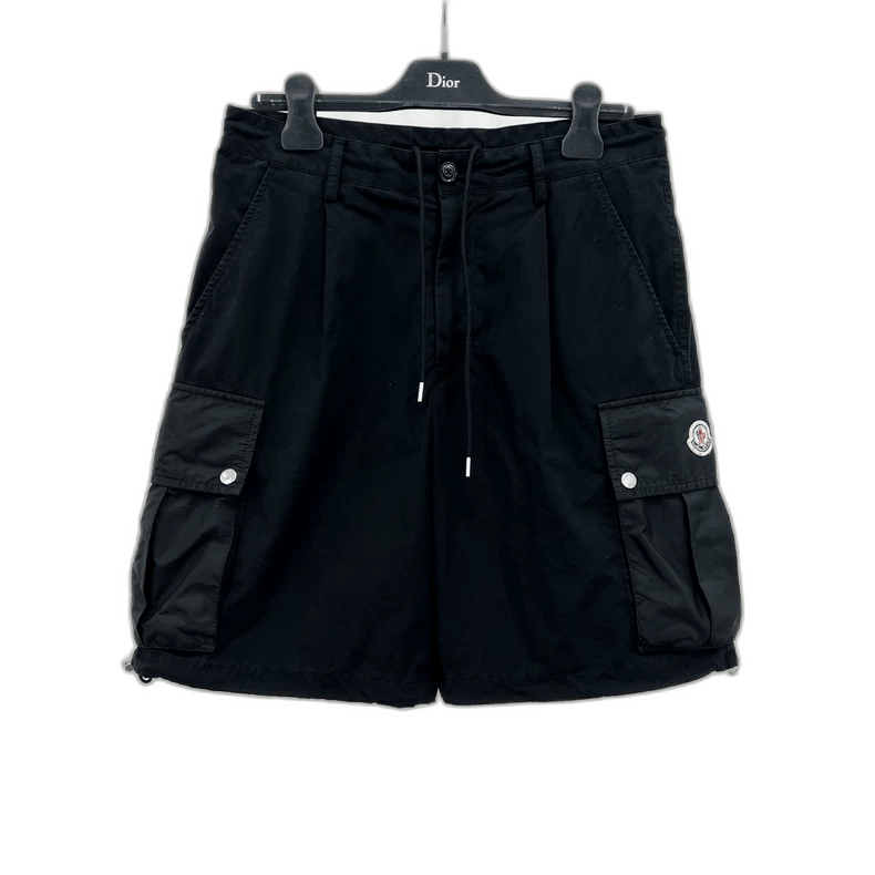 Moncler Moncler Black Embroidered Logo Nylon Shorts Size 42" / US 20 - 1 Thumbnail