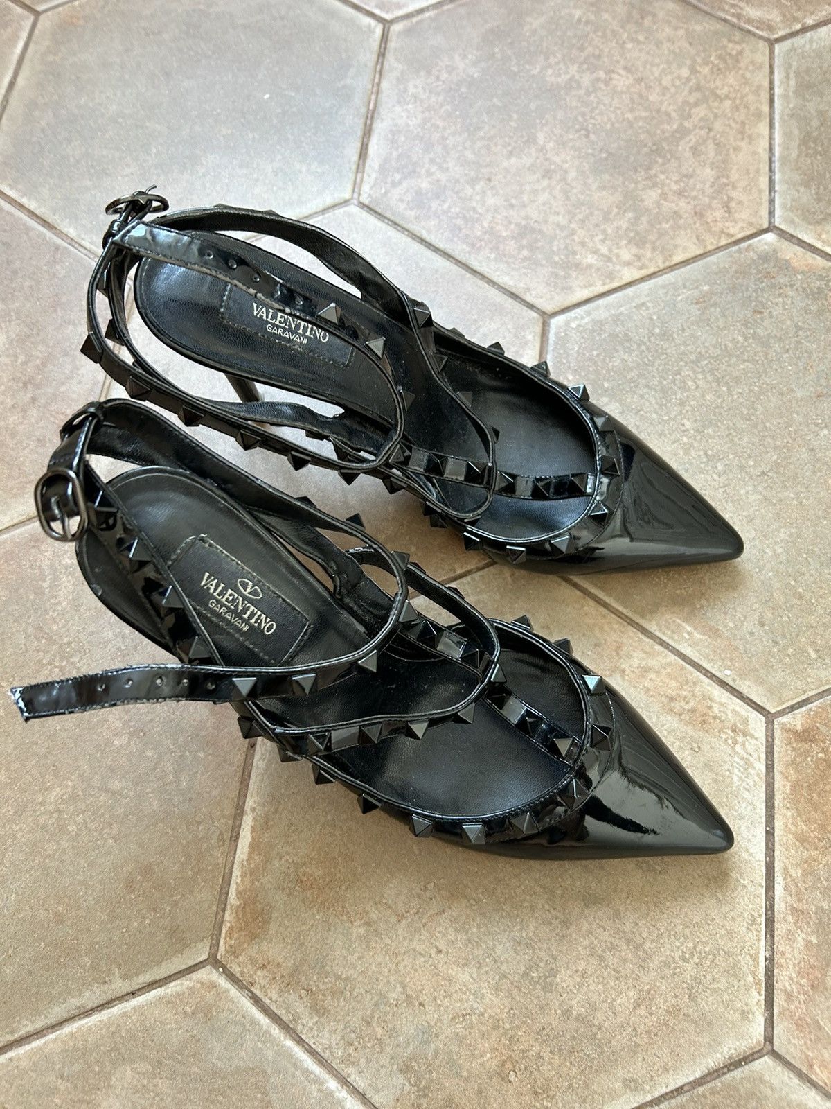 Valentino Valentino Garavani Rockstud Slingback Stiletto Leather Heels Size US 9 / IT 39 - 3 Thumbnail