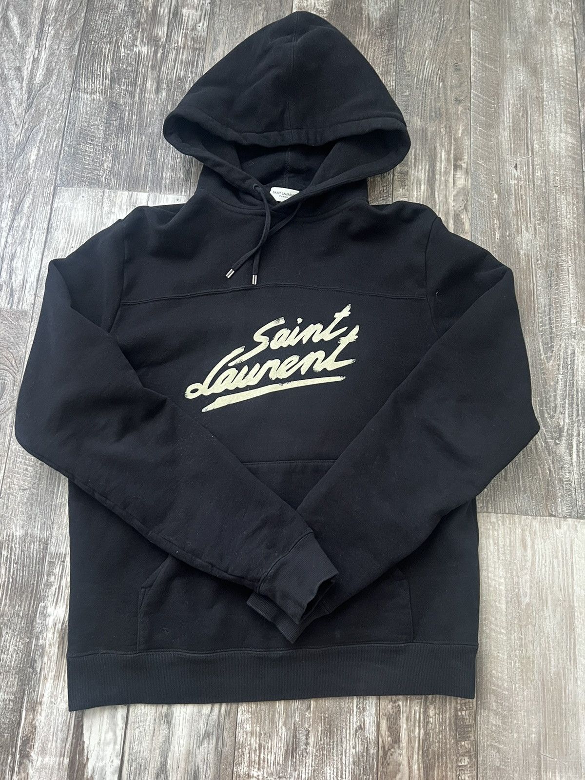 Saint Laurent Paris × Yves Saint Laurent Black Saint Laurent Graphic Hoodie Size US L / EU 52-54 / 3 - 1 Thumbnail