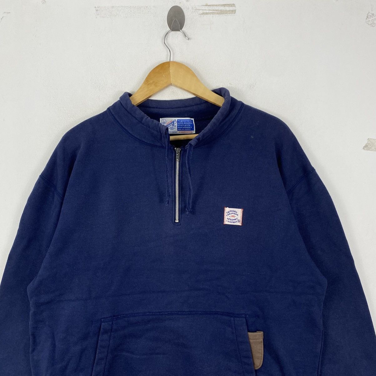 Vintage Vtg 90s Freeway Yokohama Japanese Streetwear 1/4 Zip L Navy Size US L / EU 52-54 / 3 - 3 Thumbnail