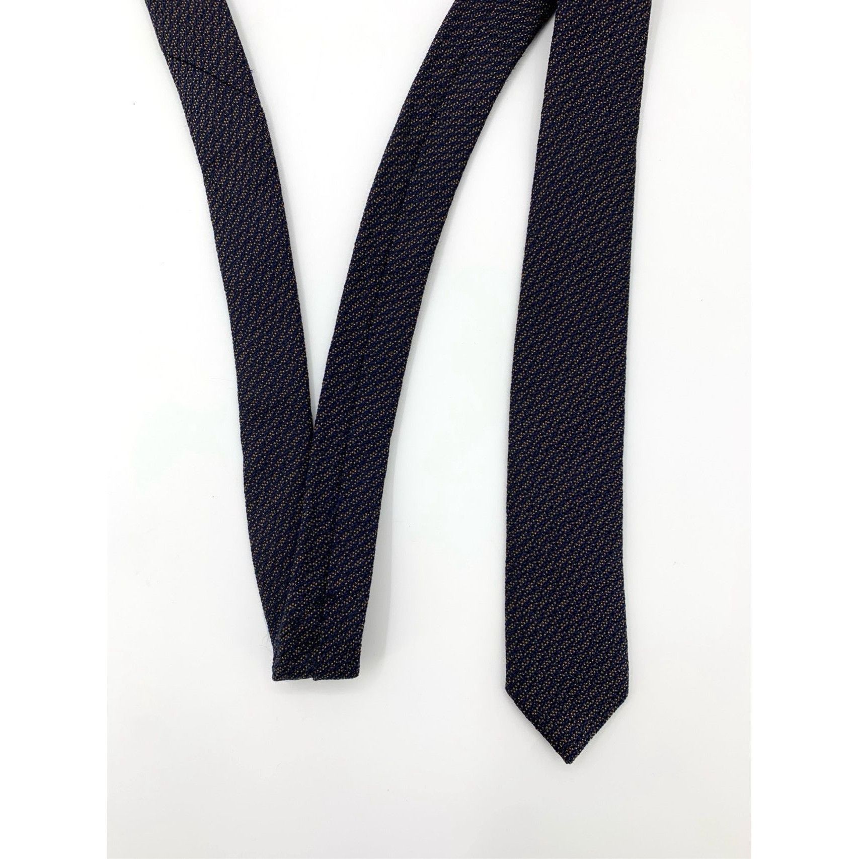 Dior Dior Navy Blue Textured Silk Mens Tie 156cm Size ONE SIZE - 6 Thumbnail