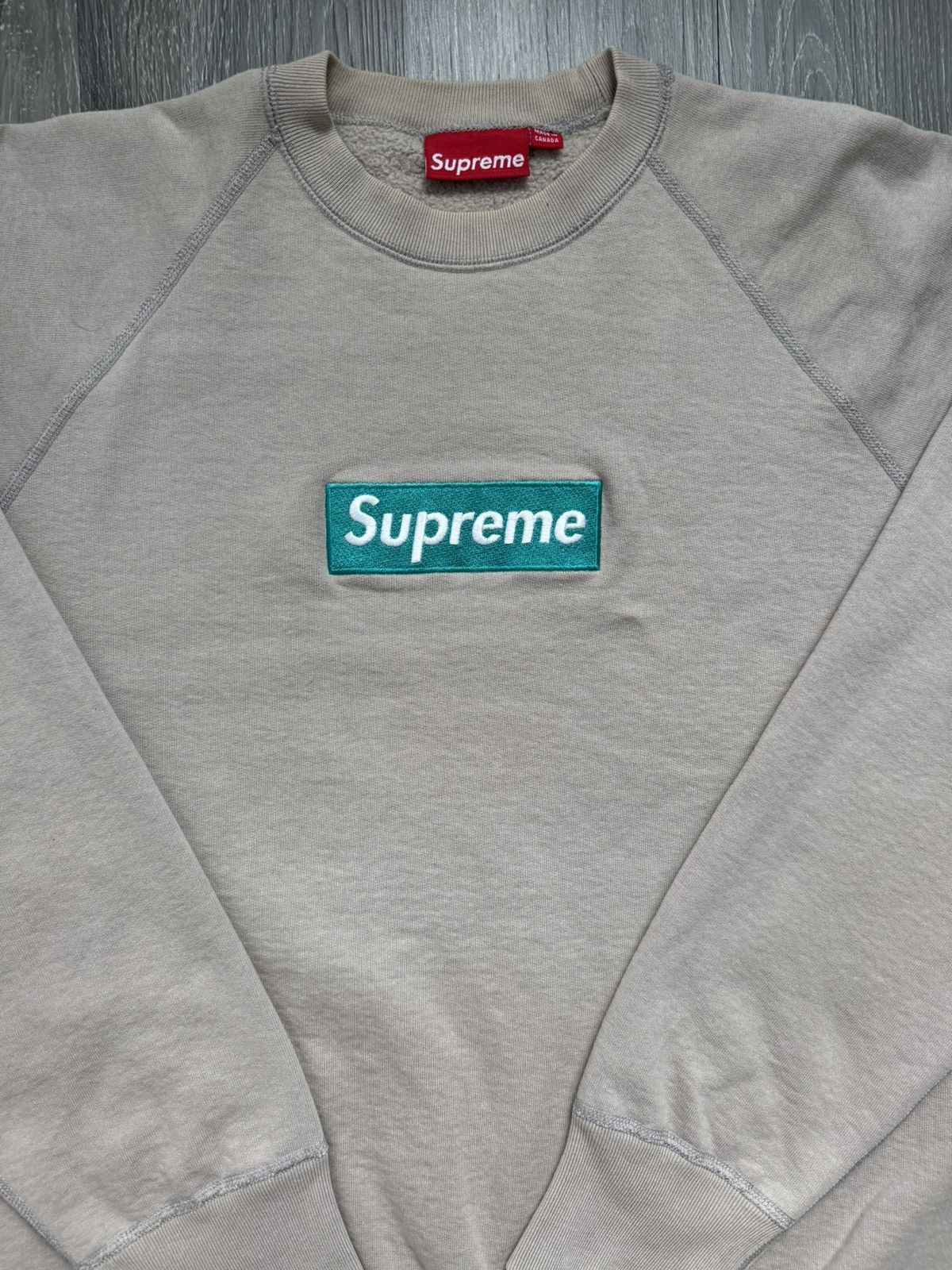 Supreme Supreme Oatmeal Box Logo Crewneck 2006 | Grailed