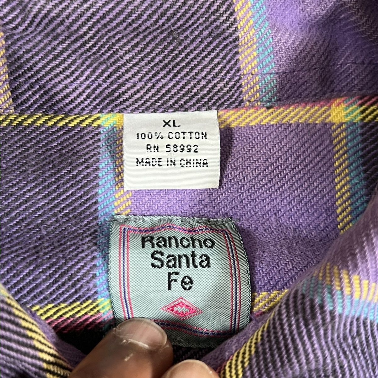 Other Rancho Santa Fe Flannel Purple Plaid Button Up Shirt Sz L Size US XL / EU 56 / 4 - 3 Thumbnail