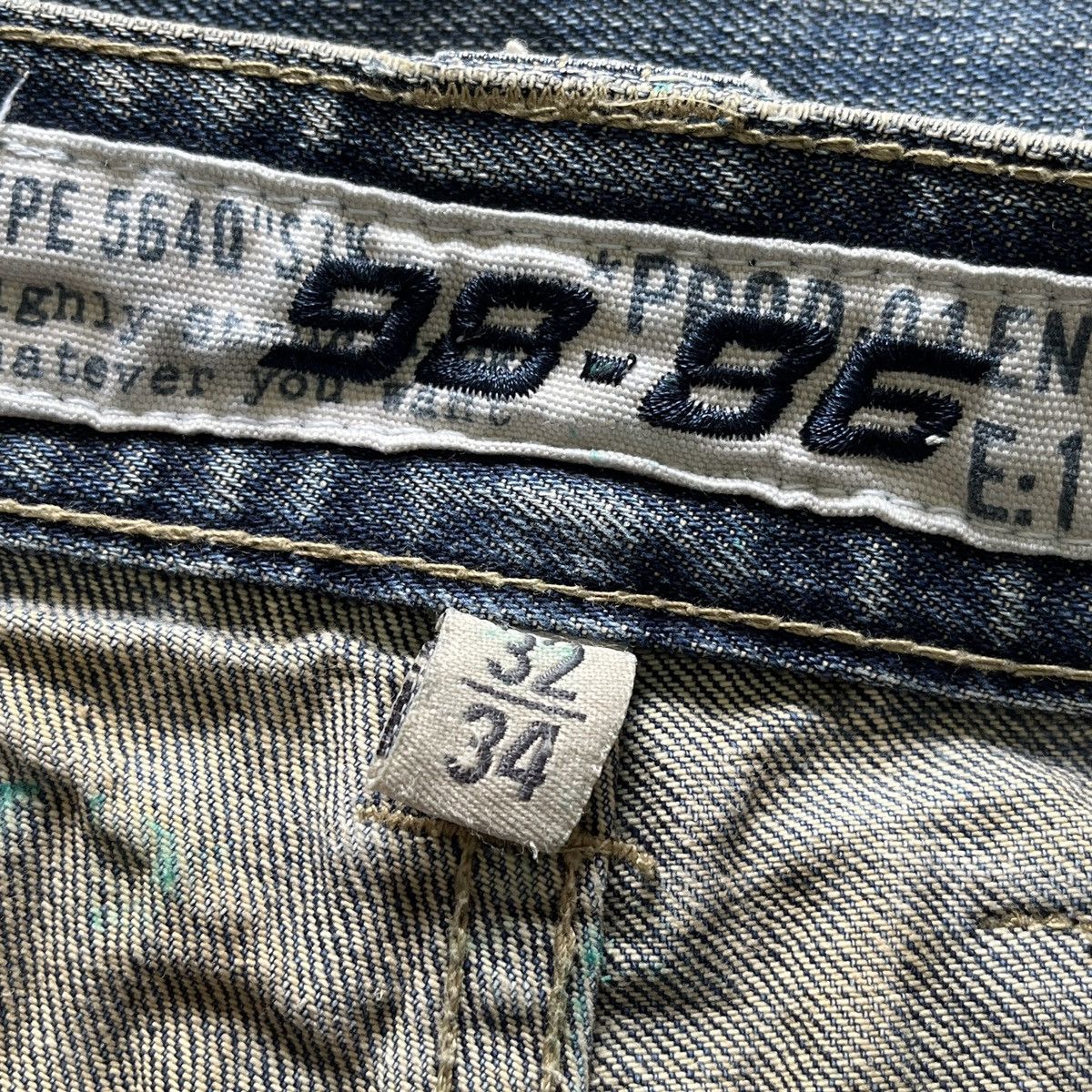 Japanese Brand Distressed Double Knee Japan Denim Double Waist Size US 33 - 4 Thumbnail