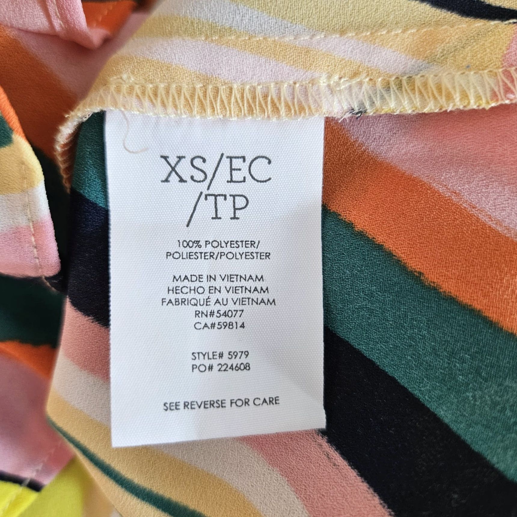 Vintage Cabi 5979 Womens Tank XS Yellow Orange Stripe Skip Halter Shirt? Size XS / US 0-2 / IT 36-38 - 4 Thumbnail