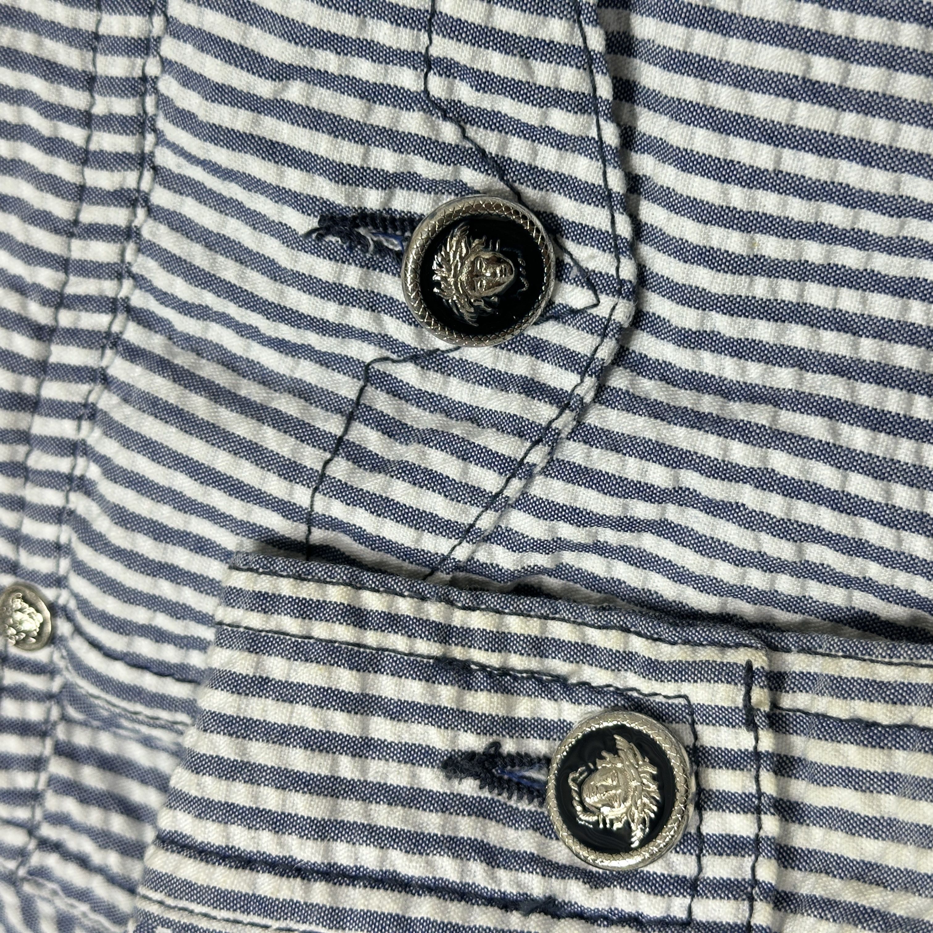 Versace Jeans Couture Vintage Striped Versace Jeans Couture Denim Jacket Y2K Size M / US 6-8 / IT 42-44 - 7 Thumbnail