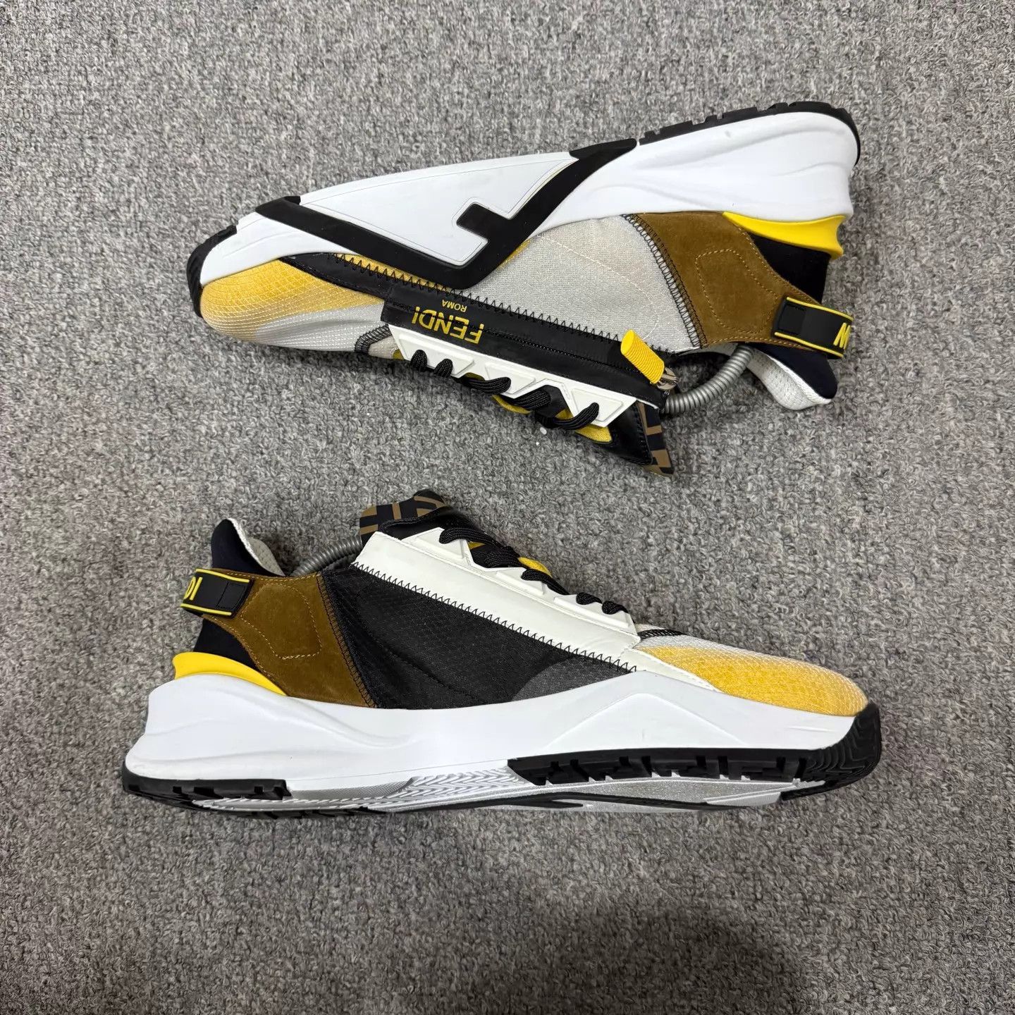 Fendi Fendi Flow black & yellow sneakers 44 Size US 11 / EU 44 - 4 Thumbnail