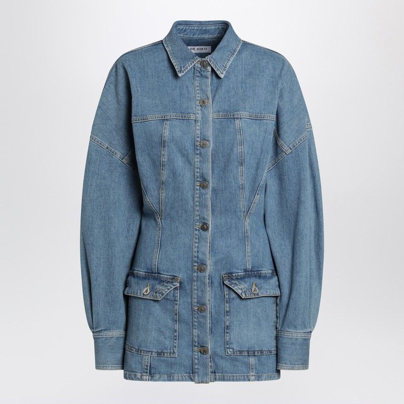 The Attico The Attico Light Blue Denim Mini Dress Size M / US 6-8 / IT 42-44 - 1 Thumbnail