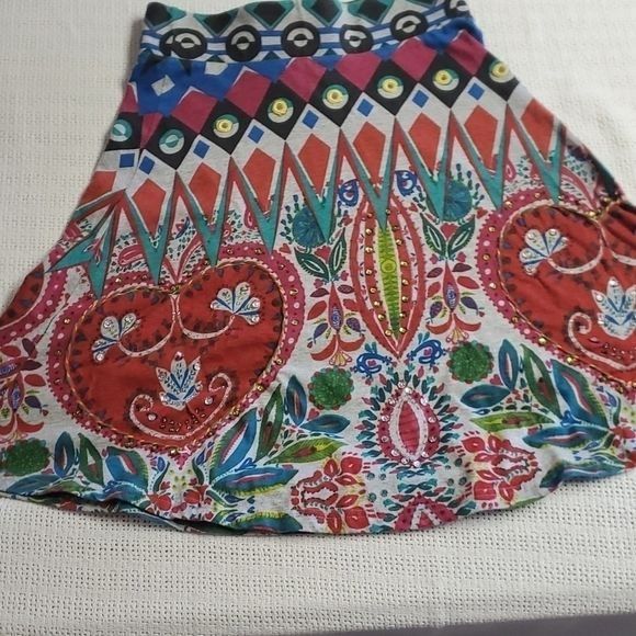 Desigual Desigual Colorful, Embroidered & Embellished Sz. S 2" Banded Size 28" / US 6 / IT 42 - 1 Thumbnail