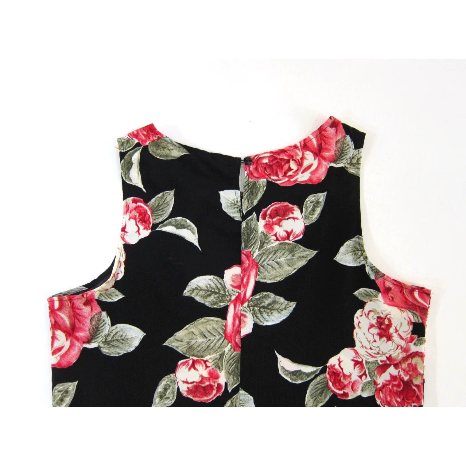 Vintage Liberty Apparel L.A.N.Y. Rayon Black Pink Rose Floral Shift Tank Dress Medium Size M / US 6-8 / IT 42-44 - 5 Thumbnail