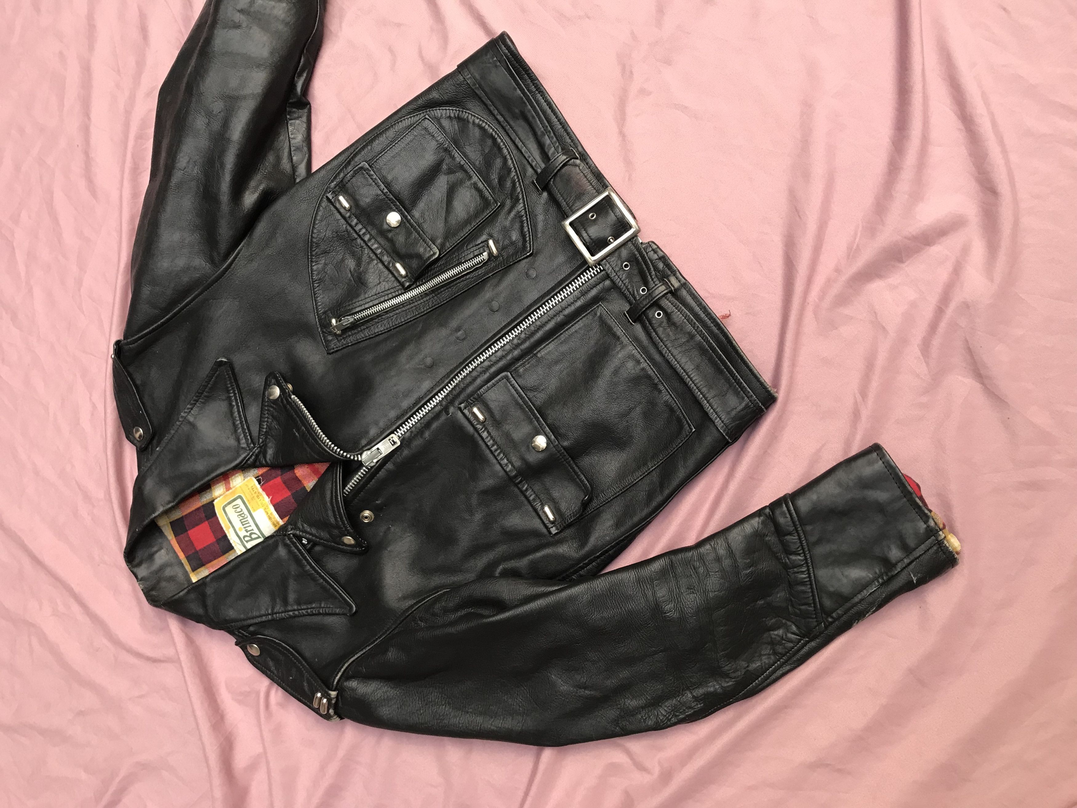 Other BRIMACO ANTIQUE 60s LEATHER PERFECTO JACKET Size US S / EU 44-46 / 1 - 4 Thumbnail