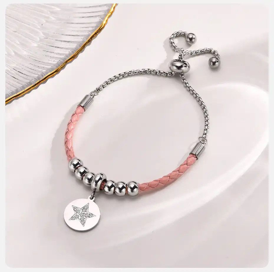 Other Pink Leather Rope Chain Bracelet Size ONE SIZE - 1 Thumbnail