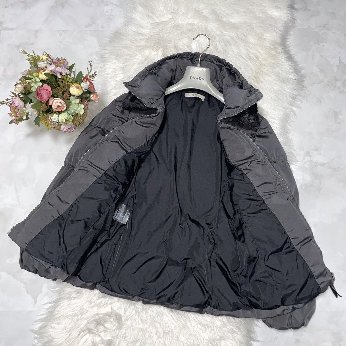Prada Prada Down Jacket Coat with Squirrel Fur and Belt 38 Gray Size XS / US 0-2 / IT 36-38 - 10 Thumbnail
