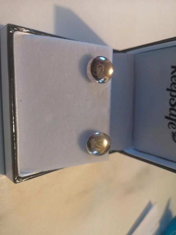 Designer KeepSafe silver earring with letter S Size ONE SIZE - 3 Thumbnail