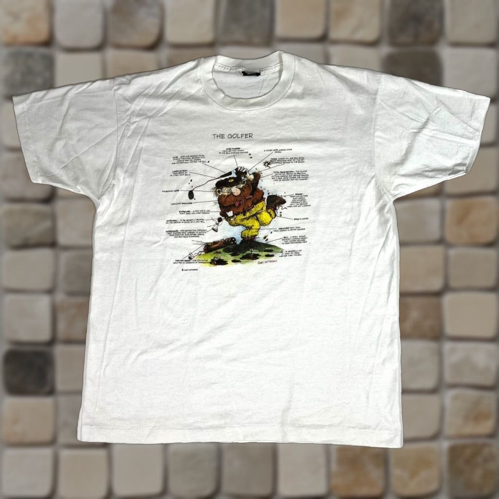 Vintage VINTAGE Men's The Golfer T-Shirt Gary Patterson 90s Screen Stars Best White XL Golf 90s Mens Size US XL / EU 56 / 4 - 1 Thumbnail