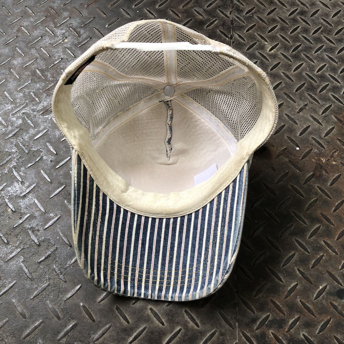 Dickies 🚫 SOLD 🚫 Vintage Hat Dickies Hickory Stripe Big Logo Size ONE SIZE - 5 Thumbnail