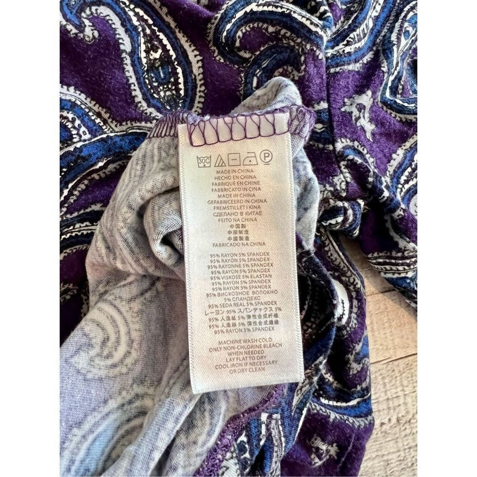 Michael Kors Michael Kors Purple 3/4 Sleeve Italian Paisley Blouse MEDIUM Size M / US 6-8 / IT 42-44 - 10 Thumbnail