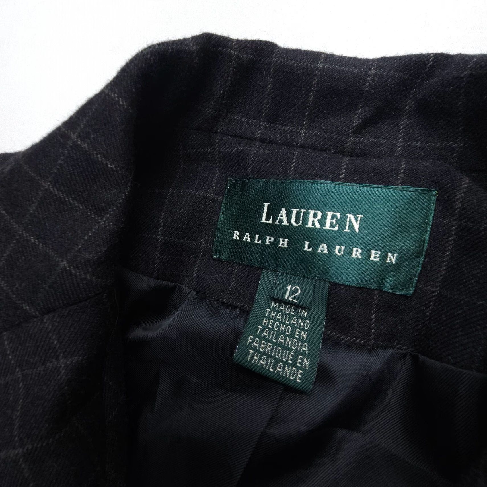 Ralph Lauren Lauren Ralph Lauren Wool Blazer Womens 12 Black Check Four Button Academia Size XL / US 12-14 / IT 48-50 - 3 Thumbnail
