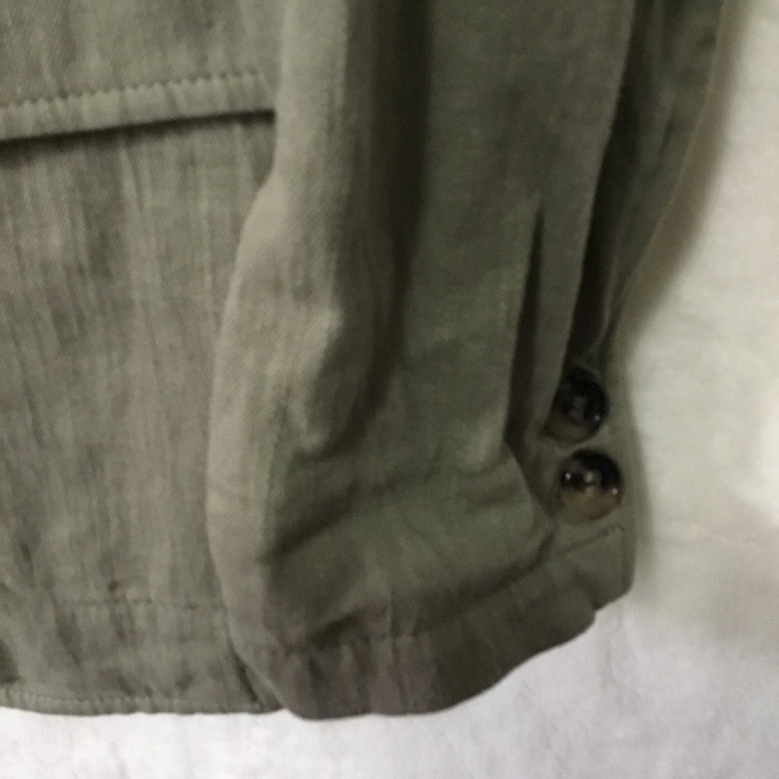 Zara Zara Olive Green Linen Blend Button Over-Sized Blazer Size XS / US 0-2 / IT 36-38 - 4 Thumbnail