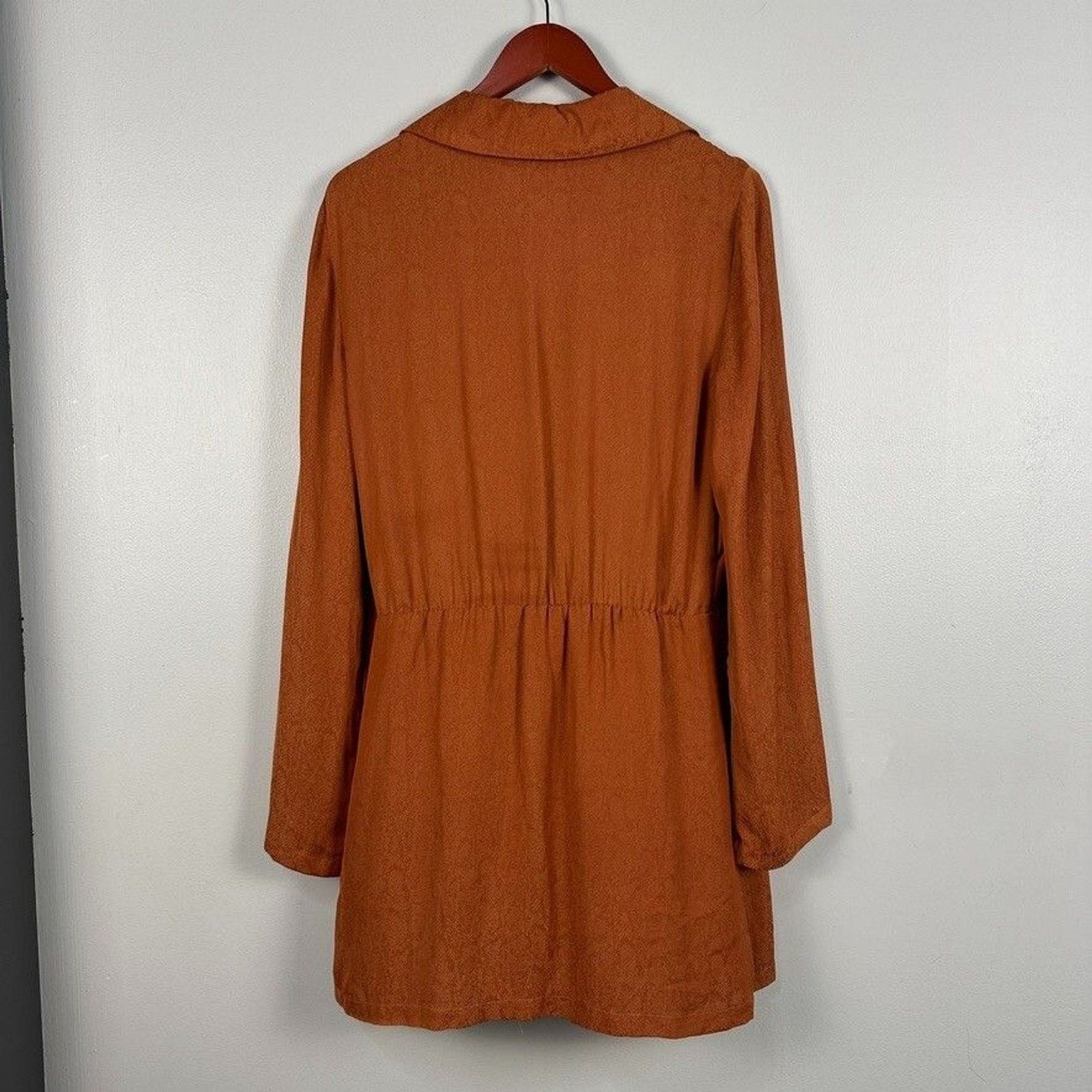 Free People Free People Simone Notch Lapel Cinnabar Mini Dress Medium Size M / US 6-8 / IT 42-44 - 6 Thumbnail