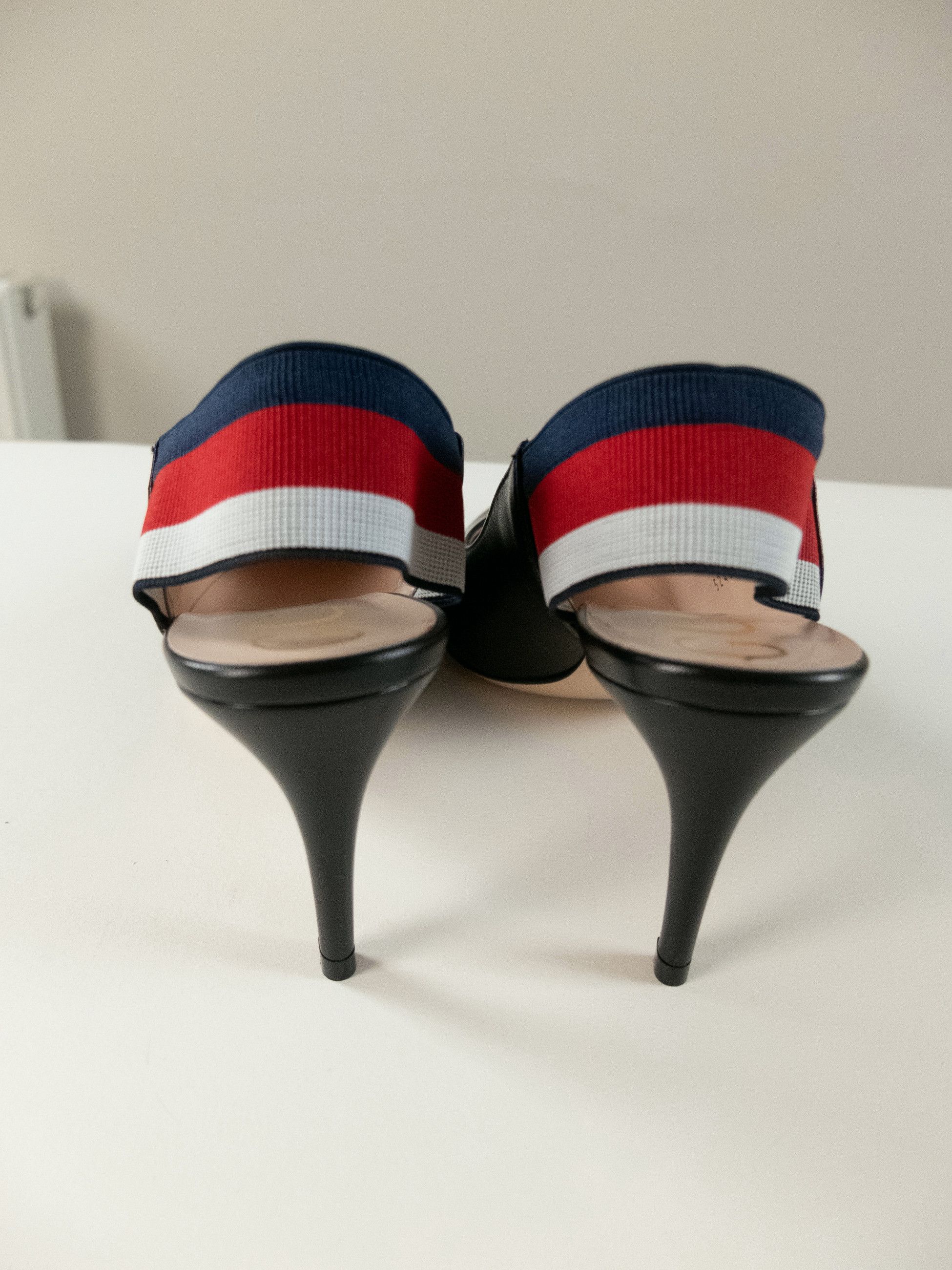 Gucci GUCCI Sylvie black leather slingback pumps sandals 7 37 Size US 7 / IT 37 - 8 Thumbnail