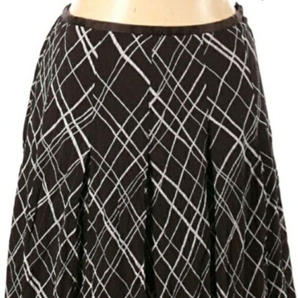 Ellen Tracy Ellen Tracy Silk Pleated Plaid Kirt Sz 14 Brown Crinkle Ful Size 36" / US 14 / IT 50 - 5 Thumbnail
