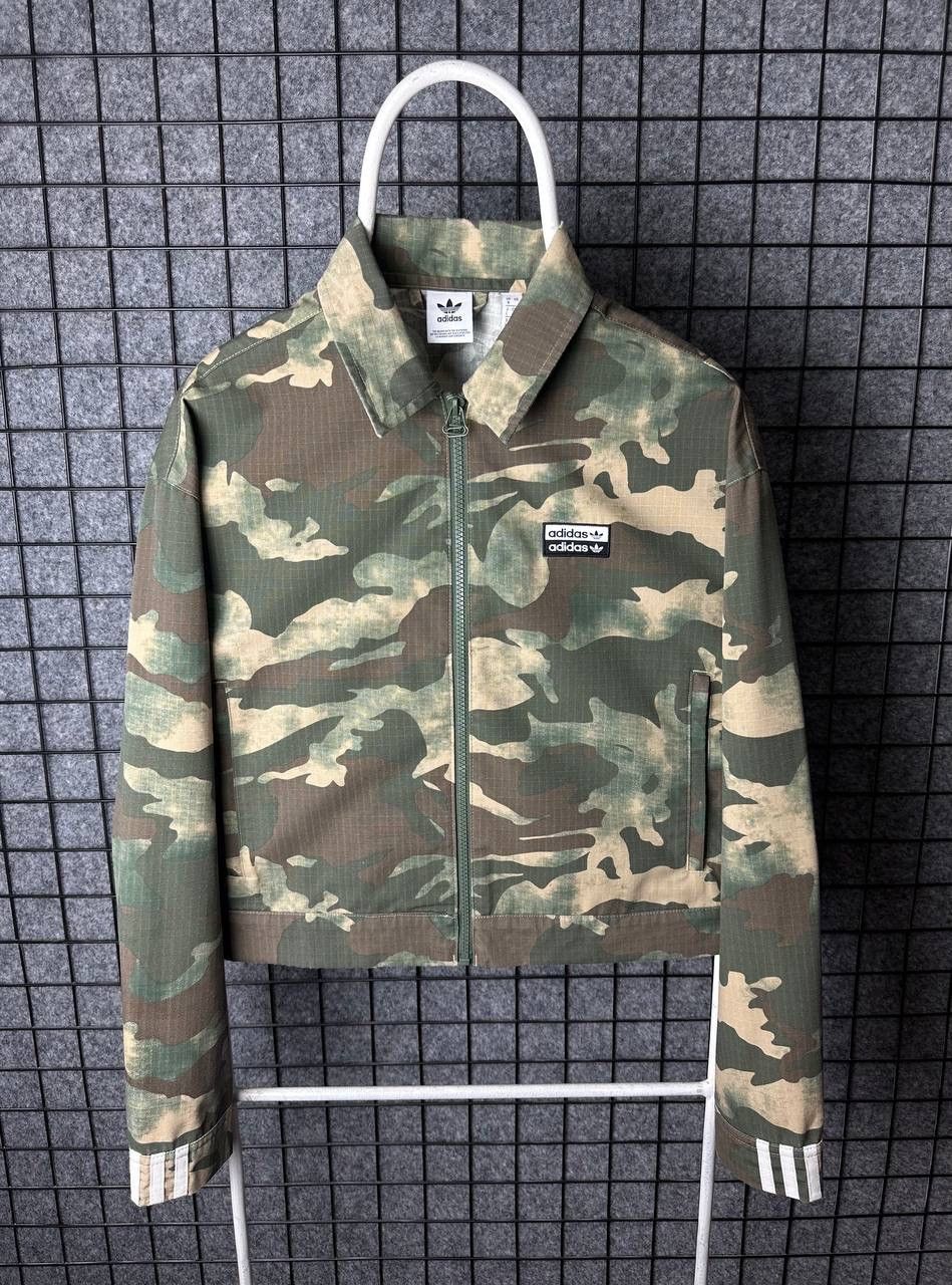 Adidas Adidas Green Camouflage Cropped Jacket Uk Women's Size 8 Size S / US 4 / IT 40 - 1 Thumbnail