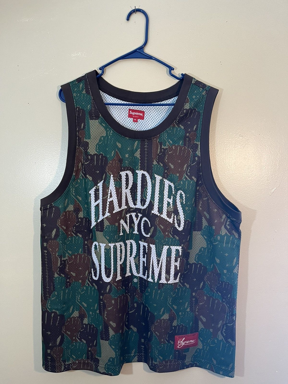 トップス Supreme Hardies Camo Basketball Jersey Buy Supreme x Hardies Camo Basketball Jersey 'Blue